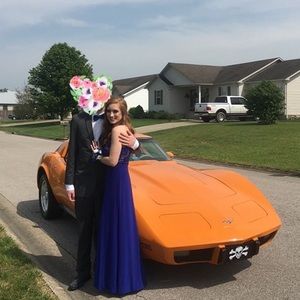 Long Blue Prom Dress Gown